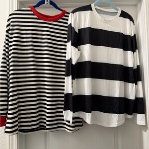 Striped Long Sleeve Tee - Black and White